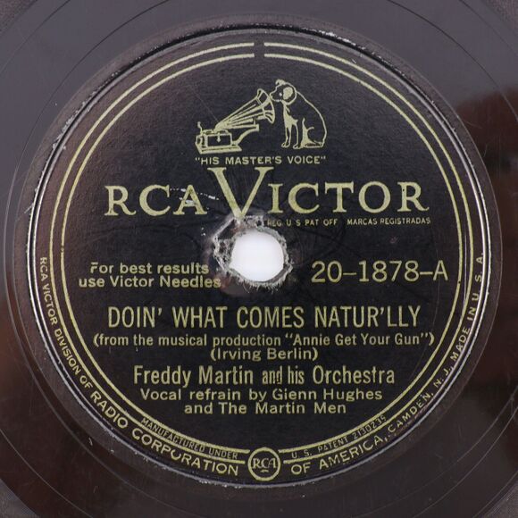 Freddy Martin - Doin' What Comes Natur'lly / Blue Champagne 78rpm Record 20-1878 - Picture 1 of 16